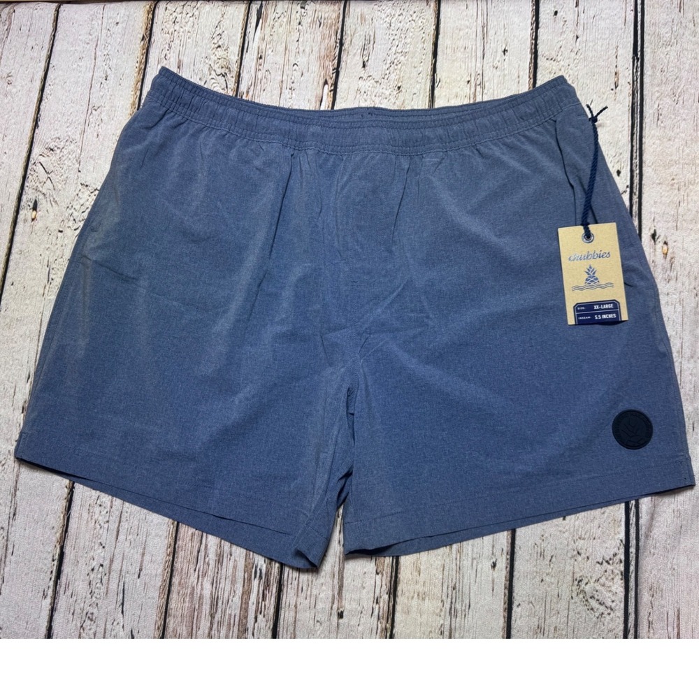 Chubbies Athletic Shorts Mens XXL Blue Gray Heathered 5.5 Inch Inseam NWT